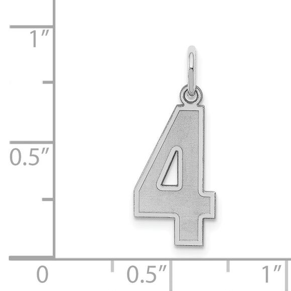 Sterling Silver, Jersey Collection, Medium Number 4 Pendant - Picture 4 of 5